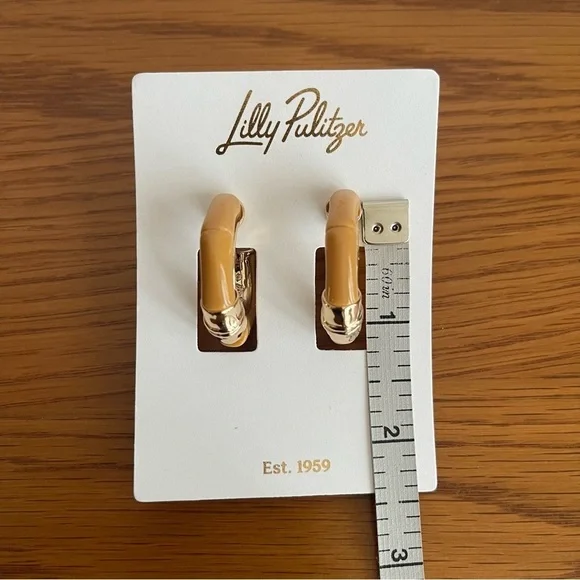 Lilly Pulitzer Oyster Bay Hoop Earrings - Picture 2 of 8